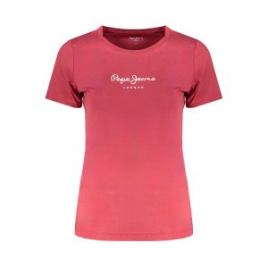 Pepe Jeans Red Cotton Tops & T-Shirt