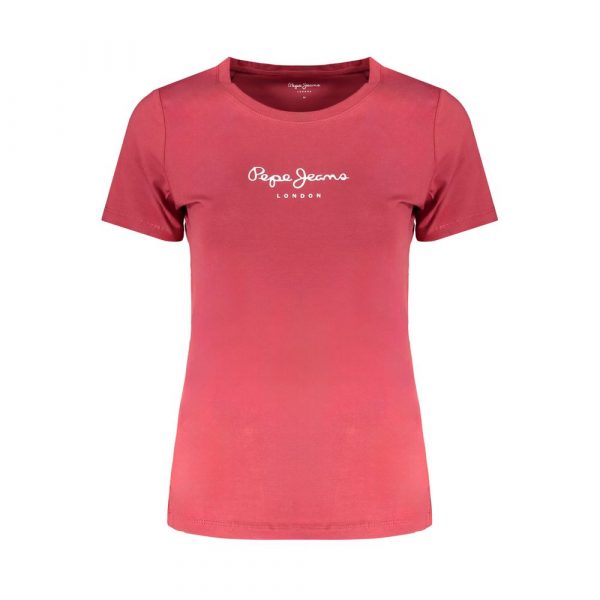 Pepe Jeans Red Cotton Tops & T-Shirt