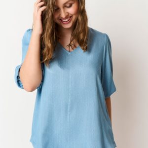 Pont Neuf - Bluse - Pnfleur - Sky Blue - Xs