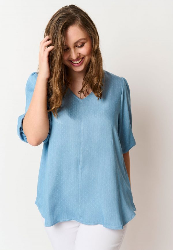 Pont Neuf - Bluse - Pnfleur - Sky Blue - Xs