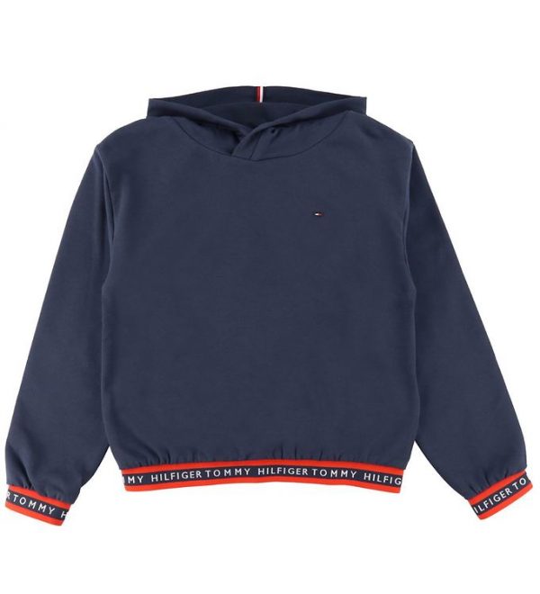 Tommy Hilfiger Hættetrøje - Logo Rib - Twilight Navy