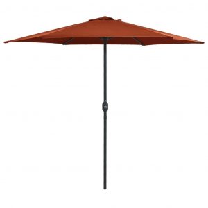 Udendørs parasol med aluminiumsstang 270x246 cm terracotta