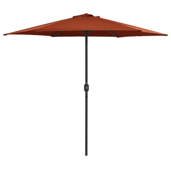 Udendørs parasol med aluminiumsstang 270x246 cm terracotta