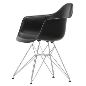 Vitra Eames Plastic DAR Spisebordsstol RE Deep Black/Krom