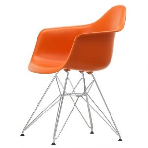 Vitra Eames Plastic DAR Spisebordsstol RE Rusty Orange/Krom