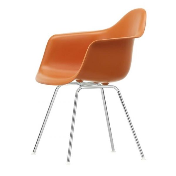 Vitra Eames Plastic DAX Spisebordsstol Med Armlæn Rusty Orange