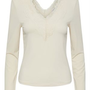 Y.A.S - Lori Ls Lace Top - Beige