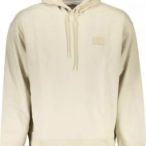 Calvin Klein Beige Long-Sleeved Hooded Sweatshirt