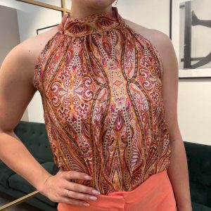 Copenhagen luxe silke top orange - L/XL