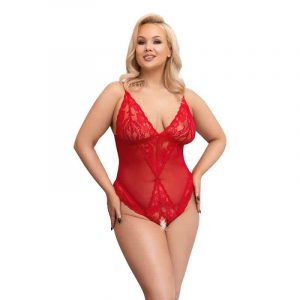 Cottelli Carolina Bundløs Bodystocking Rød - XL