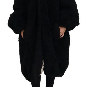 Dolce & Gabbana Sort Cashmere Blend Faux Fur Jakke & Frakke