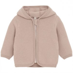 Huttelihut Jakke Uld Fleece m. ører - Baby - Mahogany Rose