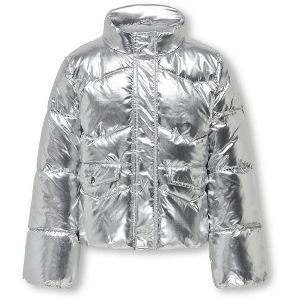 kids ONLY Silver Pearl Puffer Jakke - Str. 128