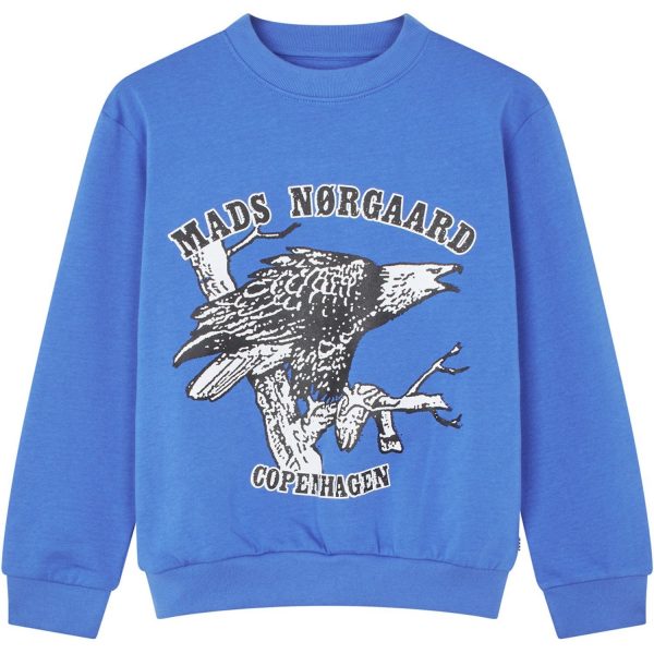 Mads Nørgaard Amparo Blue Organic Sweat Sonar Sweatshirt - Str. 8