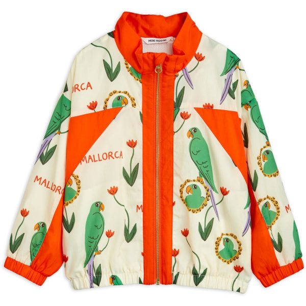 Mini Rodini Multi Parrots AOP Nylon Tracksuit Jakke - Str. 116-122