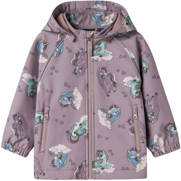 Name It Purple Dove Alfa08 Softshell Jakke Unicorns - Str. 86