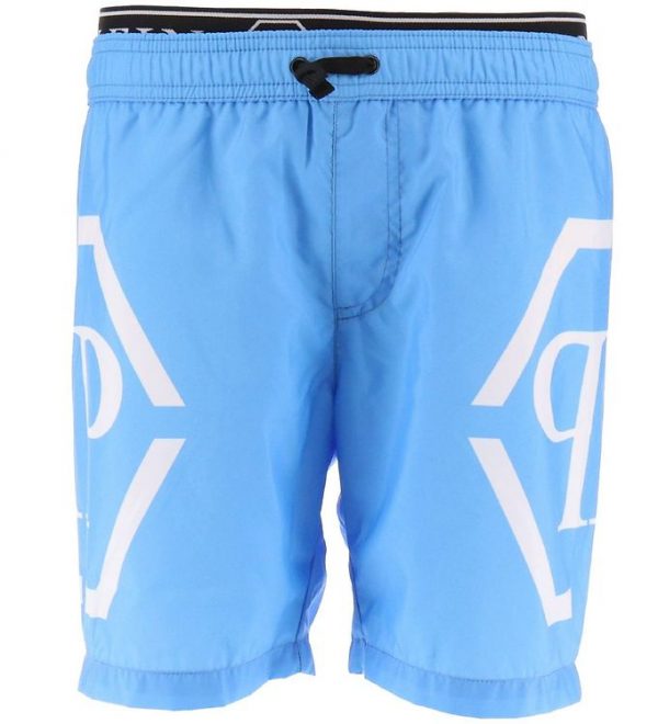 Philipp Plein Badeshorts - Blå m. Hvid