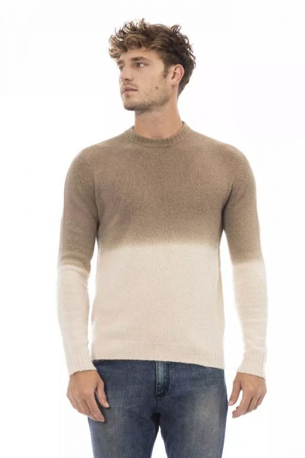 Alpha Studio Beige Læder Sweater