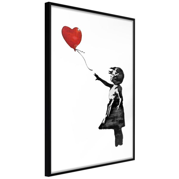 ARTGEIST Plakat med ramme - Banksy: Girl with Balloon II Sort 20x30