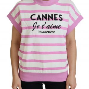 Dolce & Gabbana Hvid Pink CANNES T-shirt