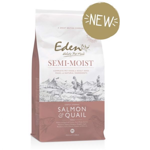 Eden Semi Moist Salmon & Quail, 10 kg - KORT DATO