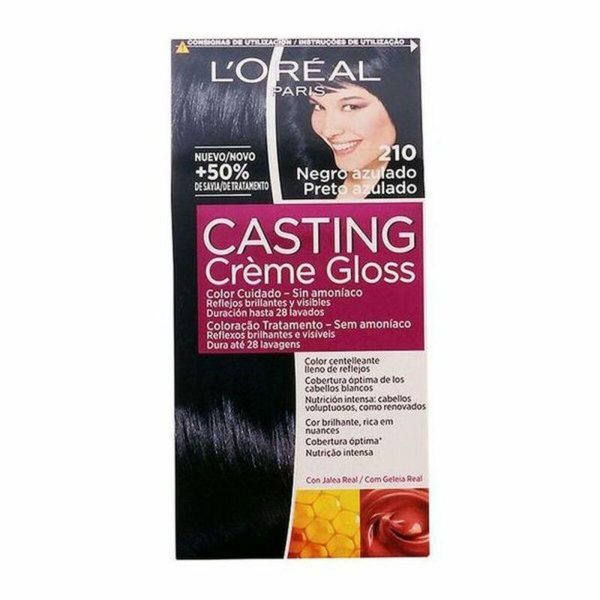 Farve uden Ammoniak Casting Creme Gloss L'Oreal Make Up Casting Creme Gloss Blåsort 180 ml