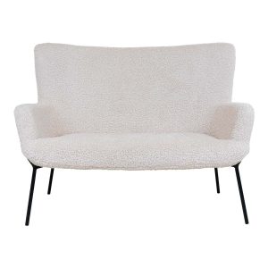 HOUSE NORDIC Glasgow 2 pers sofa - kunstigt lammeskind og sort stål