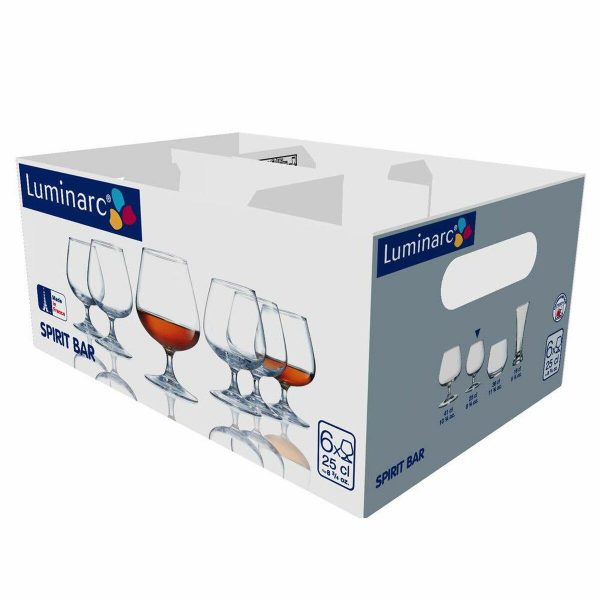 Kop bold Luminarc Spirit Bar Gennemsigtig Glas 6 enheder 250 ml (Pack 6x)