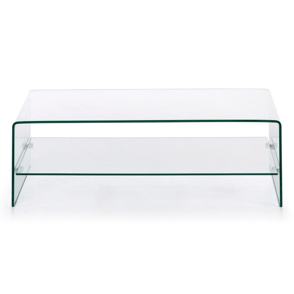 LAFORMA Burano sofabord, m. hylde - klar glas (110x55)