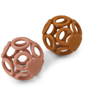 Liewood Jasmin teether ball 2-pak - Dark rose/mustard mix