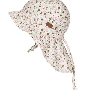 Melton Sommerhat - UV50+ - Creme m. Blomster