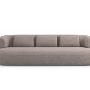 MICADONI Jenny sofa, 4 sæder - brun bouclé og sort plast