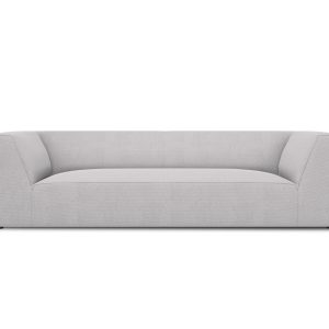 MICADONI Ruby sofa, 3 sæder - grå stof og sort plast