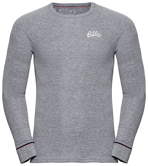 Odlo Originals Men's Syntetisk Baselayer Top Crew - Grå-Medium