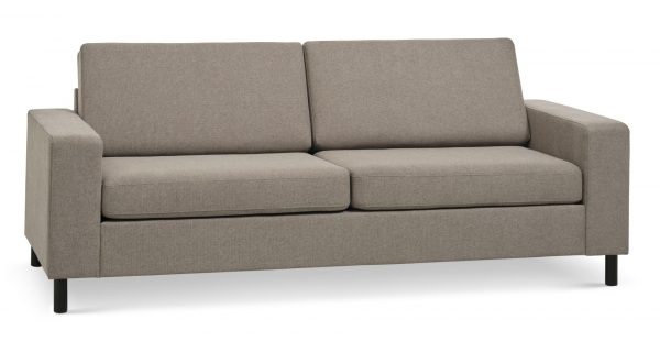 Pan 2,5 pers. sofa - antelope beige polyester stof og sort træ