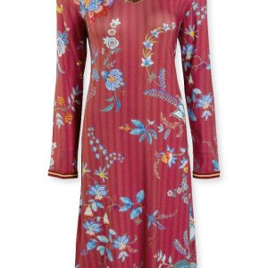 Pip Studio Night Dress Long Sleeve Flower Festival Red -X-Large