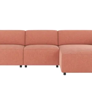 ROWICO Willard 4 pers. modul sofa, m. højre chaiselong - rød stof