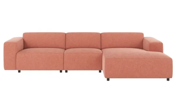 ROWICO Willard 4 pers. modul sofa, m. højre chaiselong - rød stof