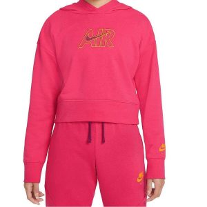 Sweatshirt med hætte til piger CROP HOODIE Nike DM8372 666 Pink 12 år