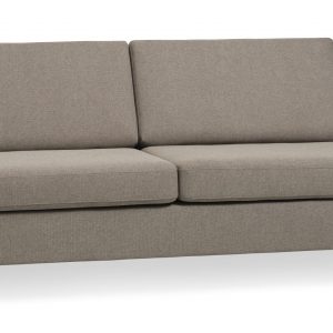 Wendy 2,5 pers. sofa - antelope beige polyester stof og børstet aluminium