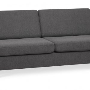 Wendy 2,5 pers. sofa - antracitgrå polyester stof og børstet aluminium