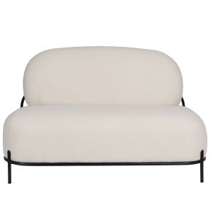 WHITE LABEL LIVING Polly sofa - elfenben bamsestof og jern