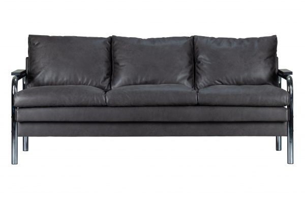 WOOOD EXCLUSIVE Tube 2 pers. sofa - varm grå polyester og forkromet metal