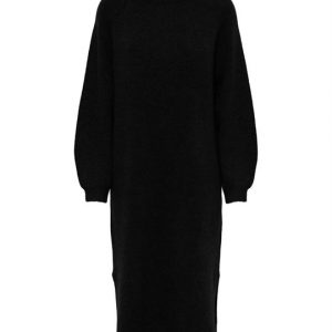 Y.A.S - Balis Ls Funnel Knit Dress - Sort