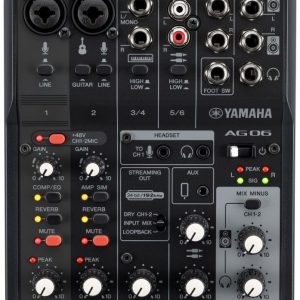 Yamaha AG06 MkII Live Streaming Mixer (Sort)