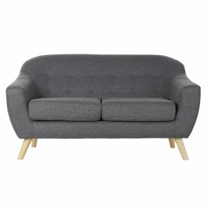 2 personers sofa 8424001799428 Grå Multifarvet Natur Træ Gummitræ Scandi 146 x 72 x 82 cm