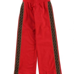 Fendi Kids Bukser - Rød m. Stribe/Knapper