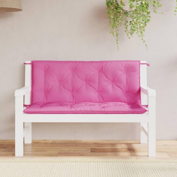 Hynder til havebænk 2 stk. 2 stk. 120x50x7 cm stof pink