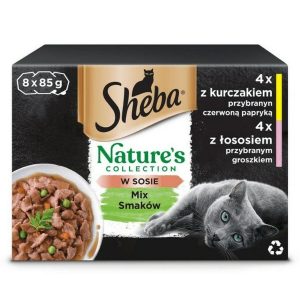 Kattemad Sheba Nature's Collection Mix Kylling Laksefarvet 8 x 85 g