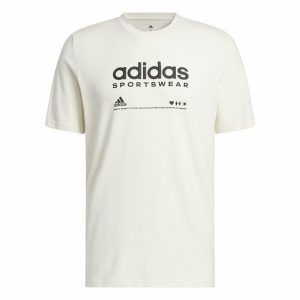 Kortærmet T-shirt til Mænd Adidas Lounge Hvid L